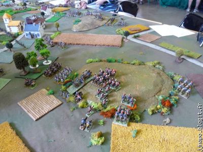 La cavalerie anglaise fonce sus à l'ennemi