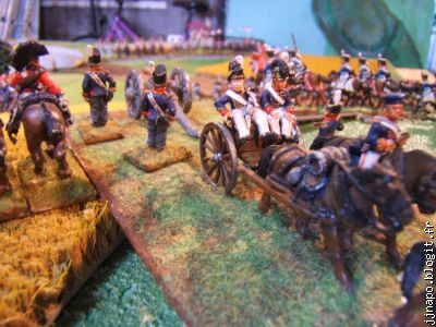 L'artillerie anglaise, prête à sulfater la cavalerie française
