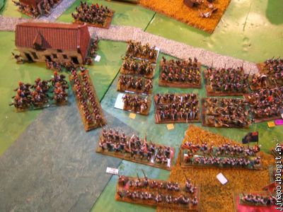 La partie gauche : la cavalerie n'a aucune chance
