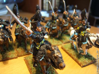 Les cavaliers à la tête de mort en pleine charge